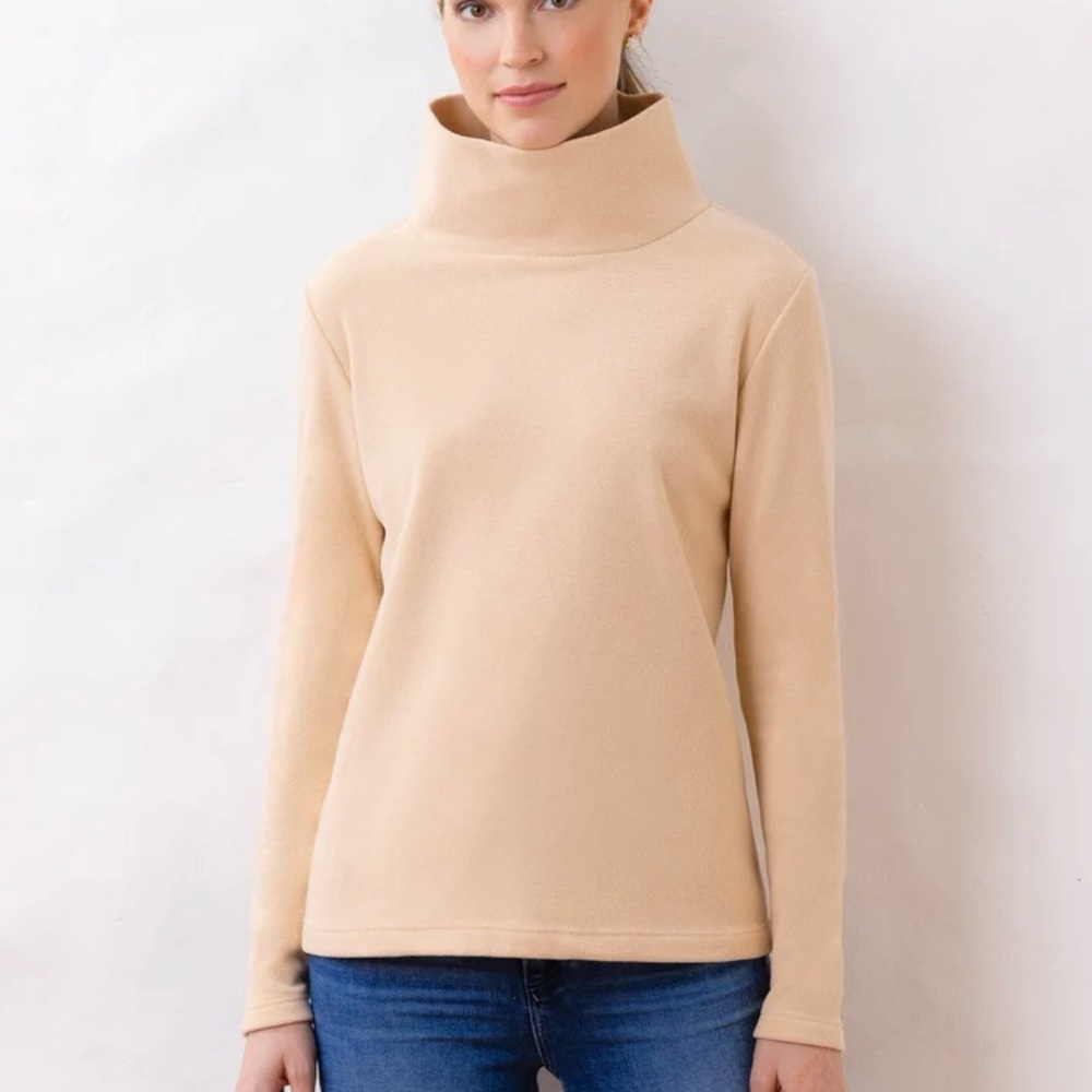 DUDLEY STEPHENS Greenpoint Turtleneck Fleece Natural Blush New Without Tags